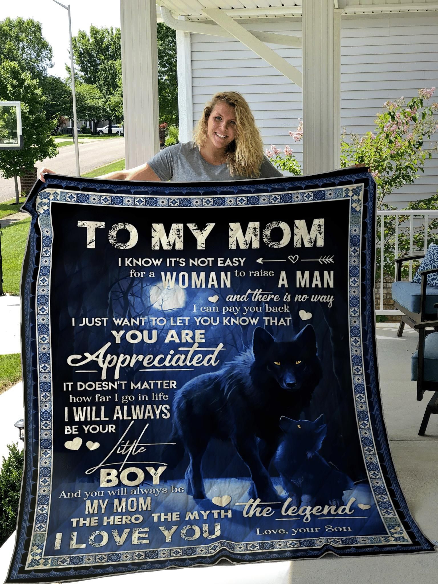 Wolf To My Mom I Love You Mother's Day Gift Quilt