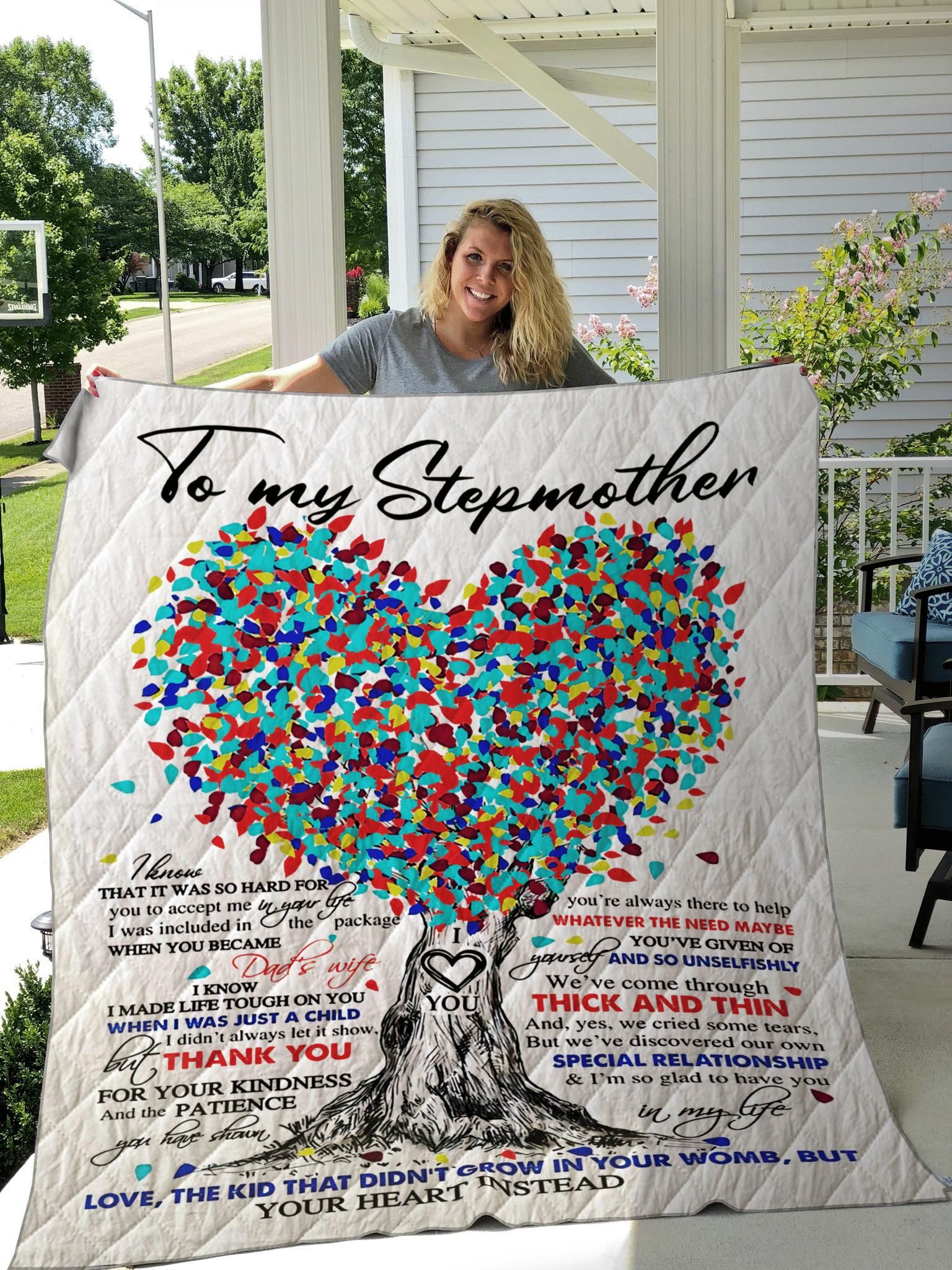 To My Stepmother Thank You For Your Kindness Heart Tree Quilt