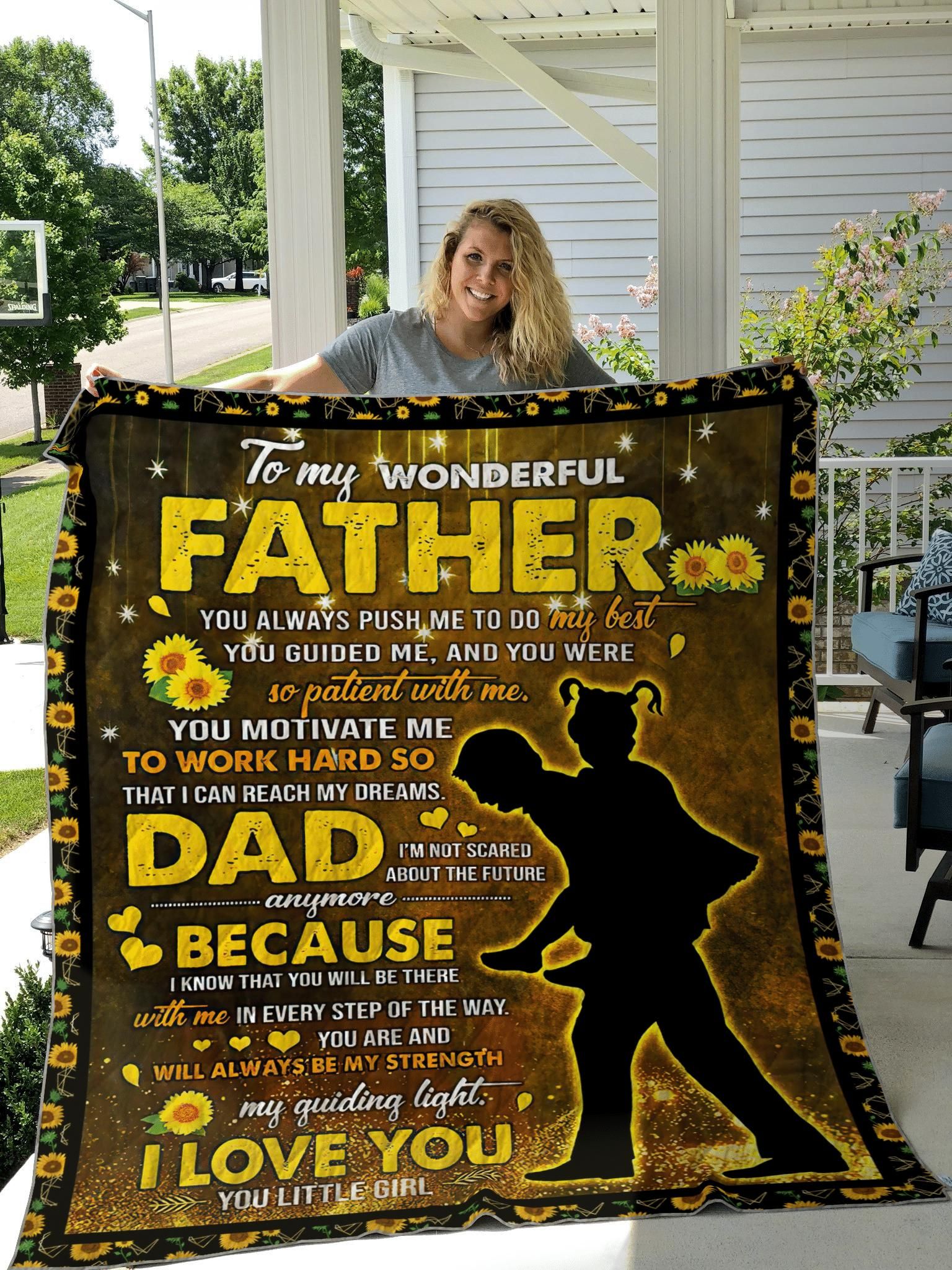 Gifts For Dad  From Daughter To My Wonderful Father I Love You Quilt