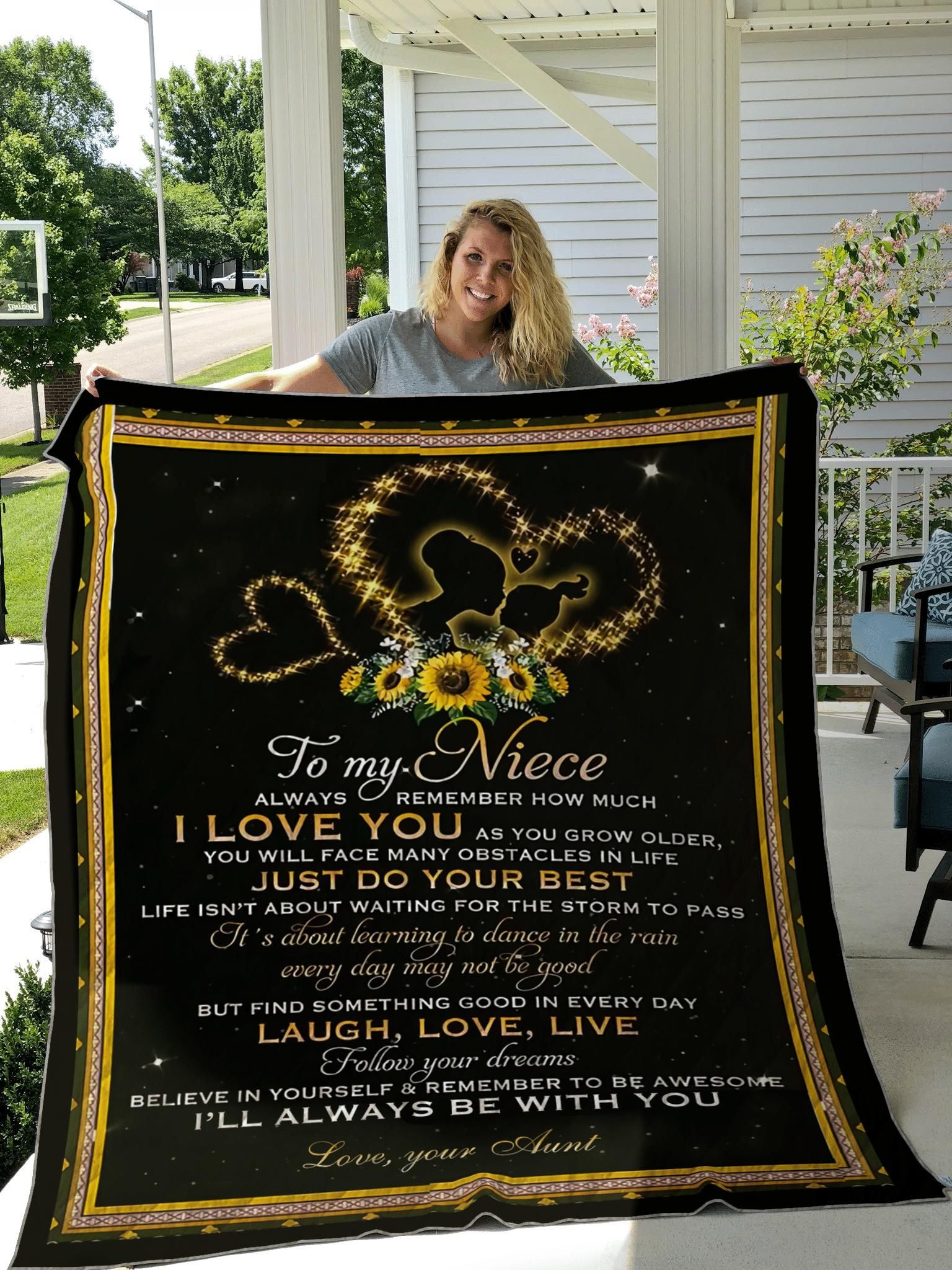 To My Niece I_Ll Always Be With You Quilt