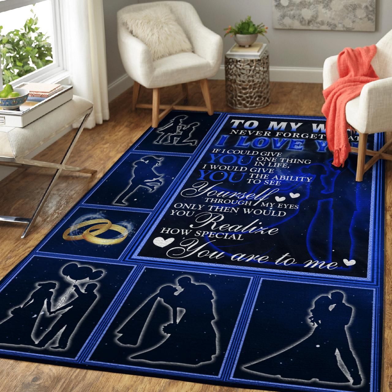 To My Wife Never Forget That I Love You Husband Gift For Wife Valentine Gift Area Rug