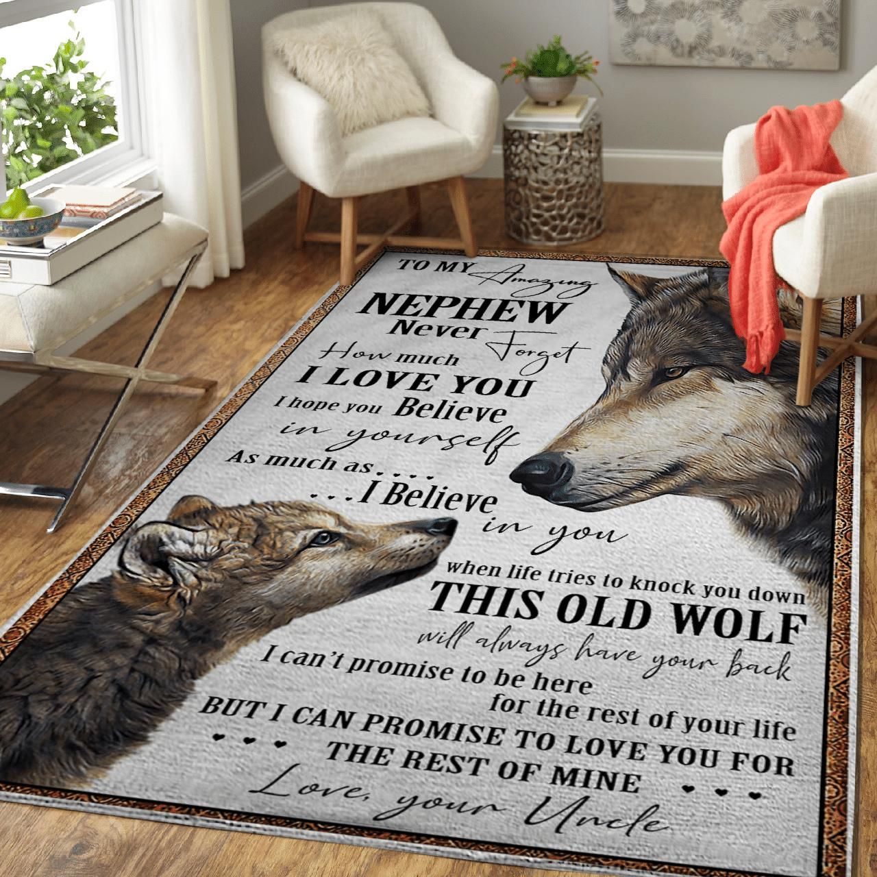 Uncle Gift To Amazing Nephew Never Forget How Much I Love You Fleece Area Rug