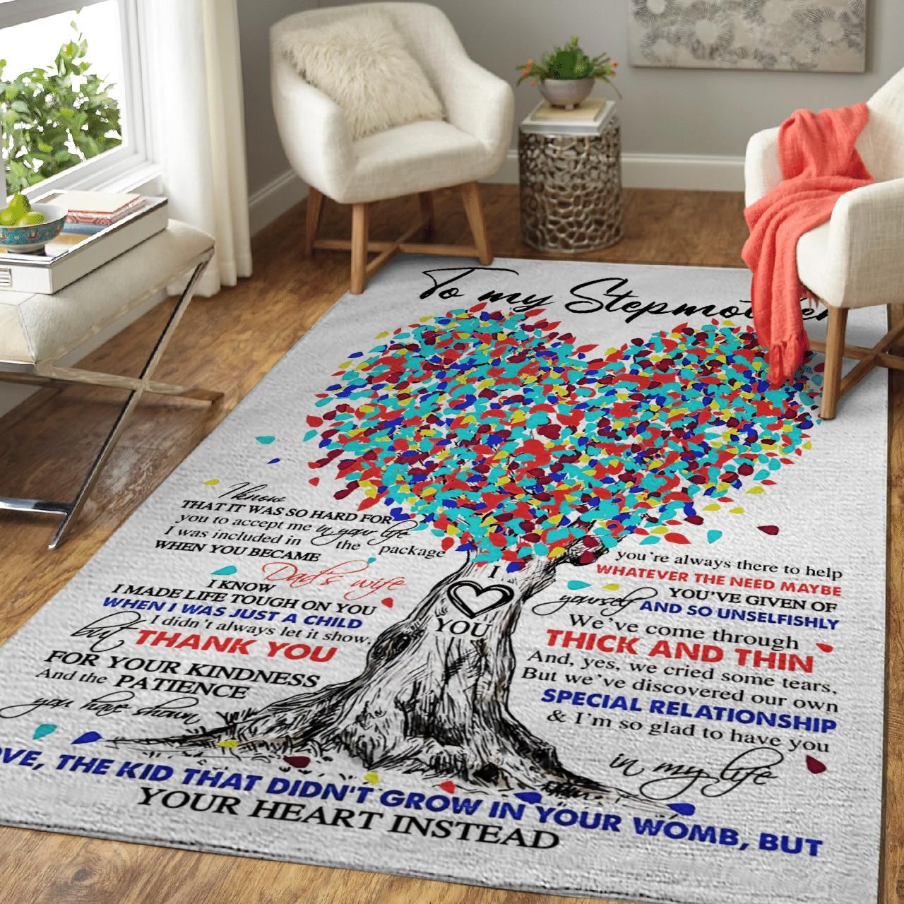 To My Stepmother Thank You For Your Kindness Area Rug