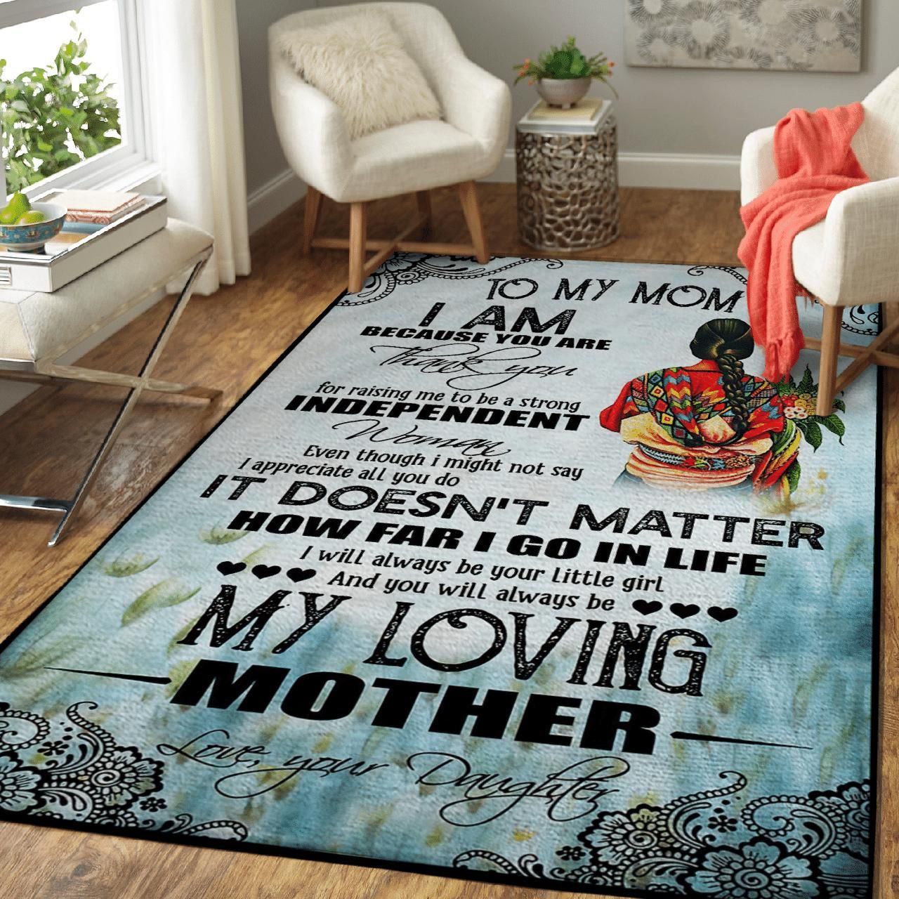 To My Mexican Mom I'll Always Be Your Little Girl Fleece Area Rug