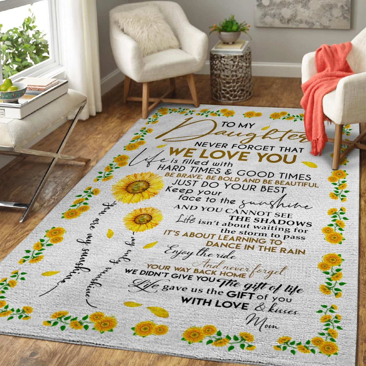 To My Daughter You Are My Sunshine Area Rug