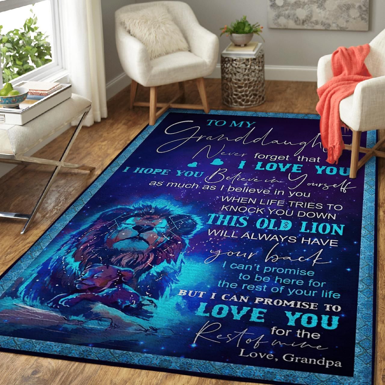 To My Granddaughter I Can Promise To Love You For The Rest Of Mine Gifts From Grandpa Area Rug