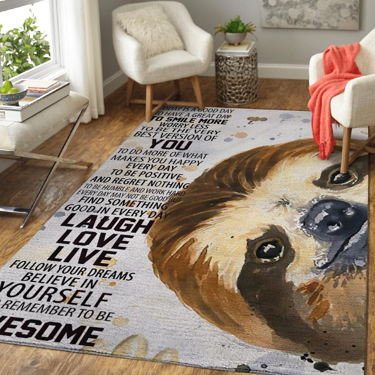 Sloth Today Is A Good Day Area Rug