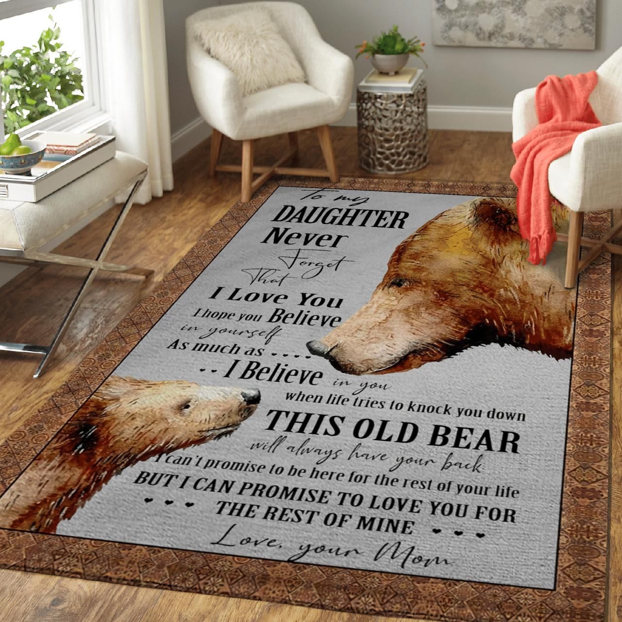 Mom To Daughter Never Forget I Love You Area Rug