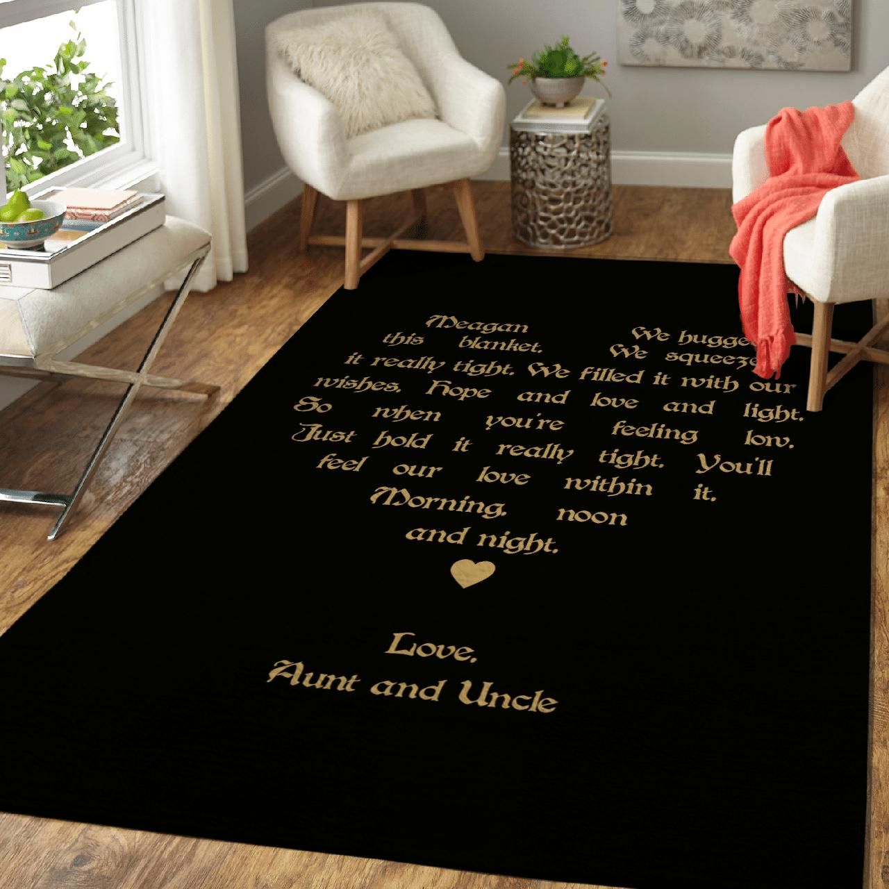 Niece From Aunt And Uncle Personalized Custom Text Meagan Area Rug