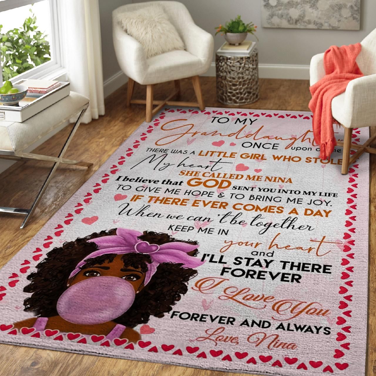 Nina Gift To Granddaughter I_Ll Stay There Forever Area Rug