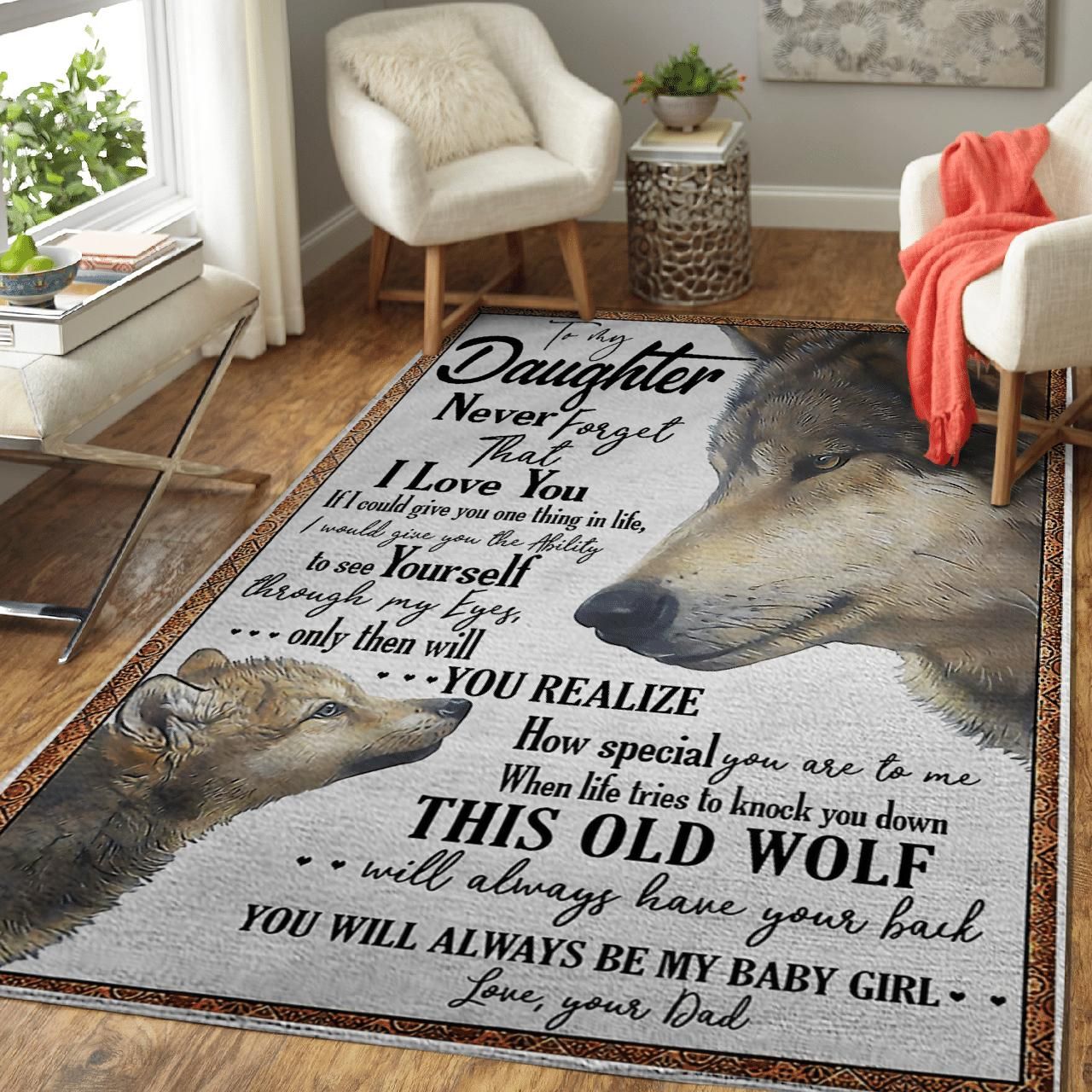 Birthday Gifts For Daughter From Dad Meaningful Wolf Area Rug