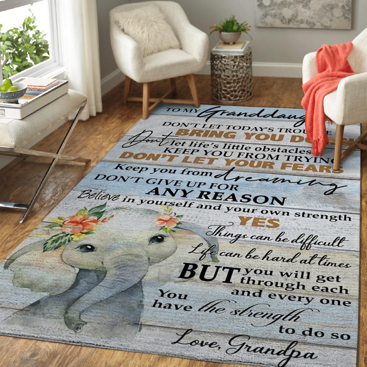 Message To My Granddaughter Area Rug