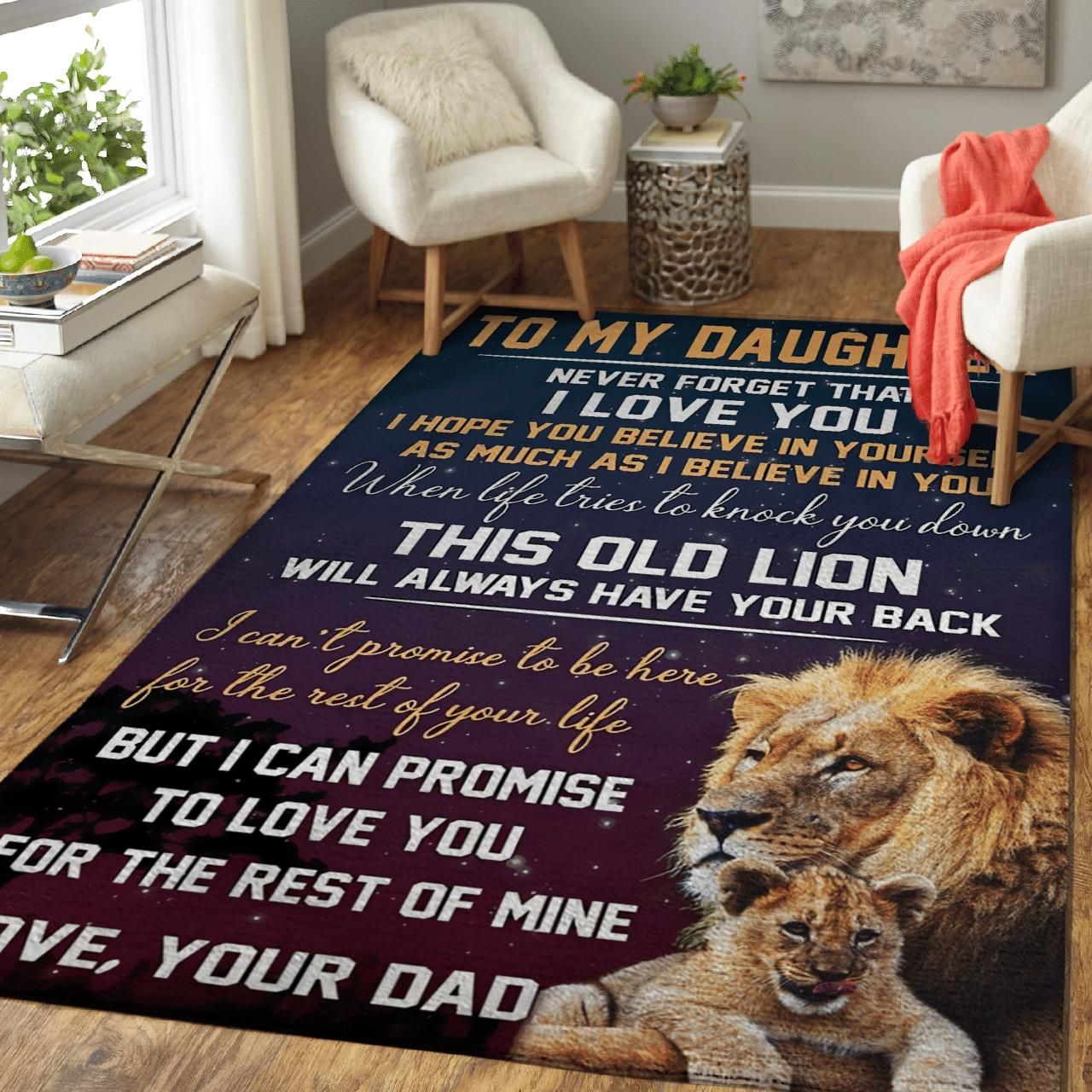 Gifts For Daughter From Dad To My Daughter Lion King Area Rug