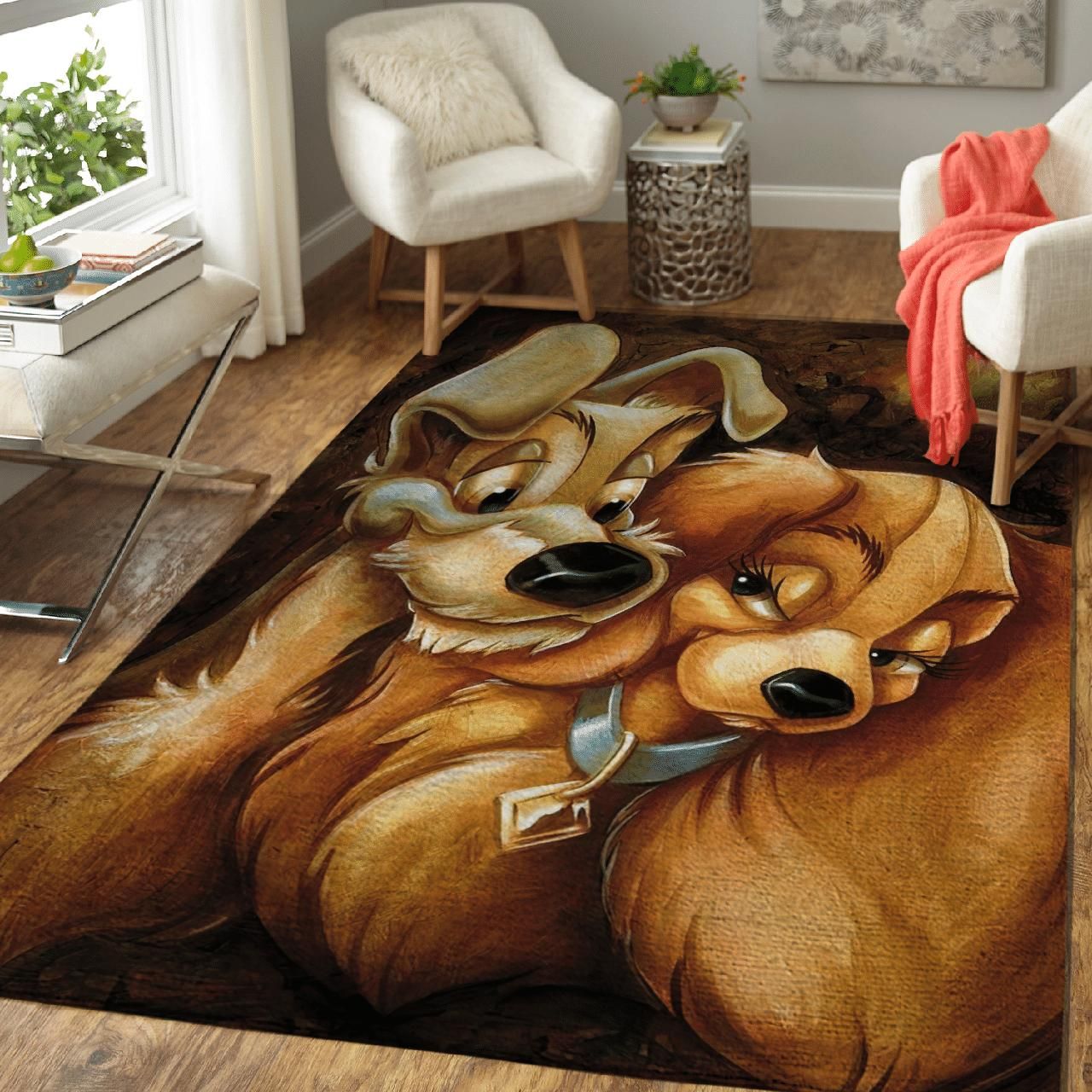 Lady And The Tramp In Love Area Rug