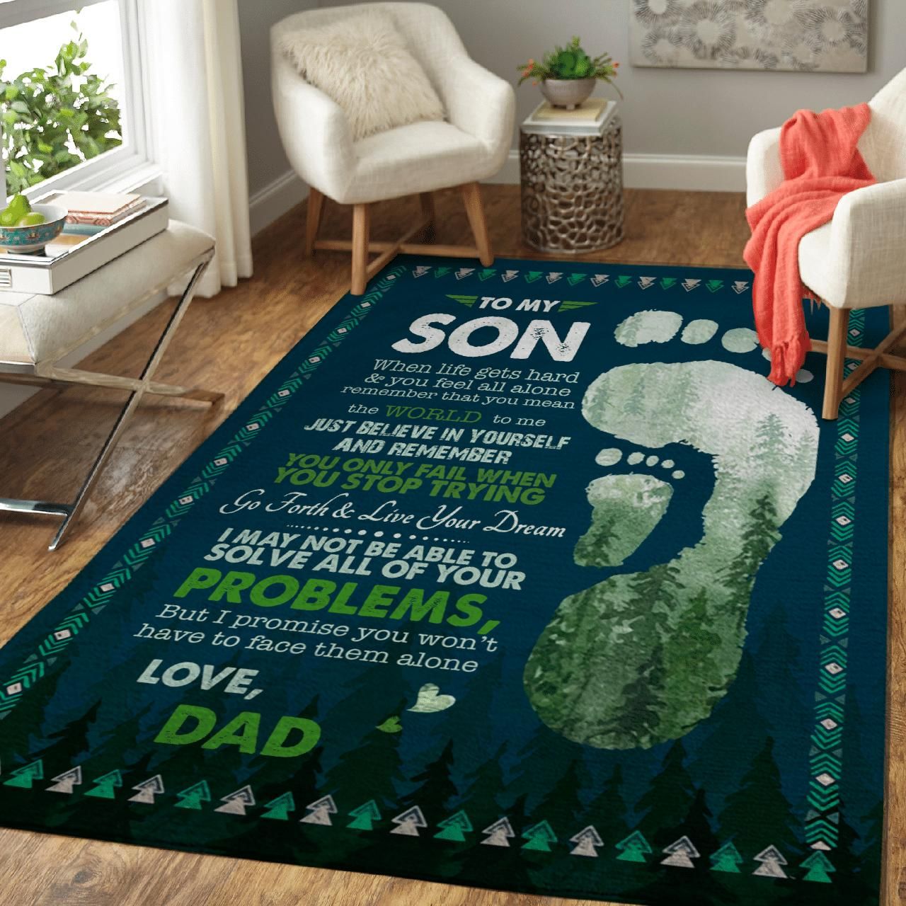 Birthday Gift For Son From Dad Just Believe In Yourself  Area Rug