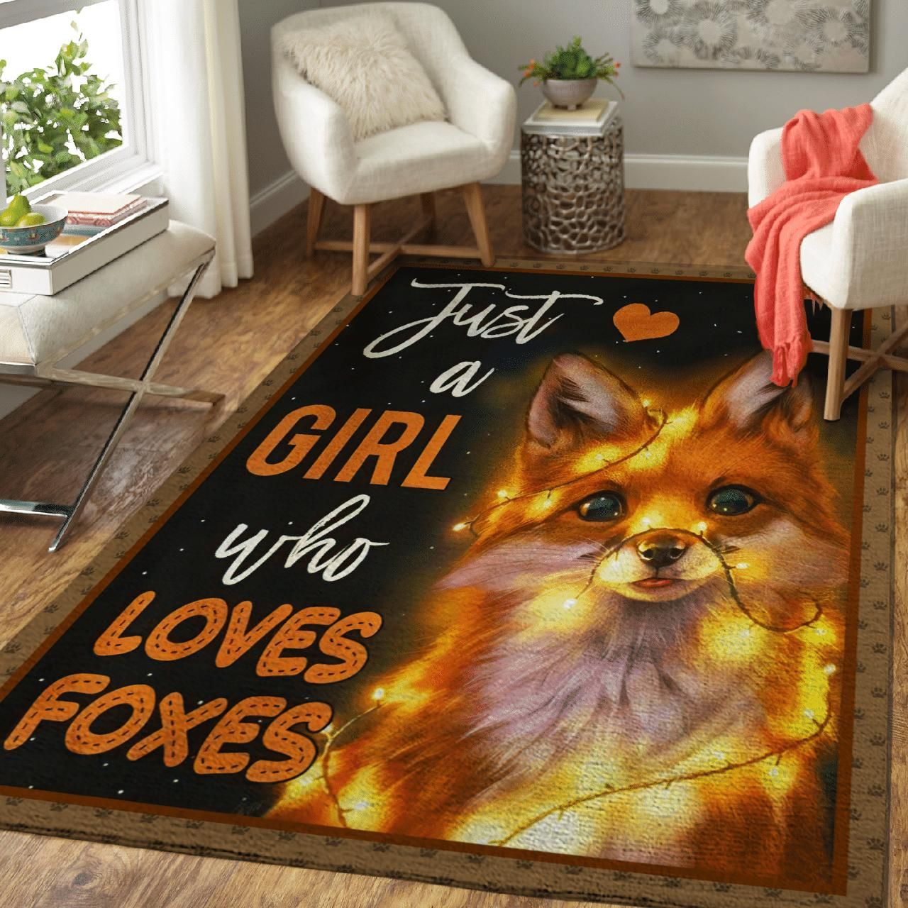 Just A Girl Who Loves Foxes Fox Area Rug