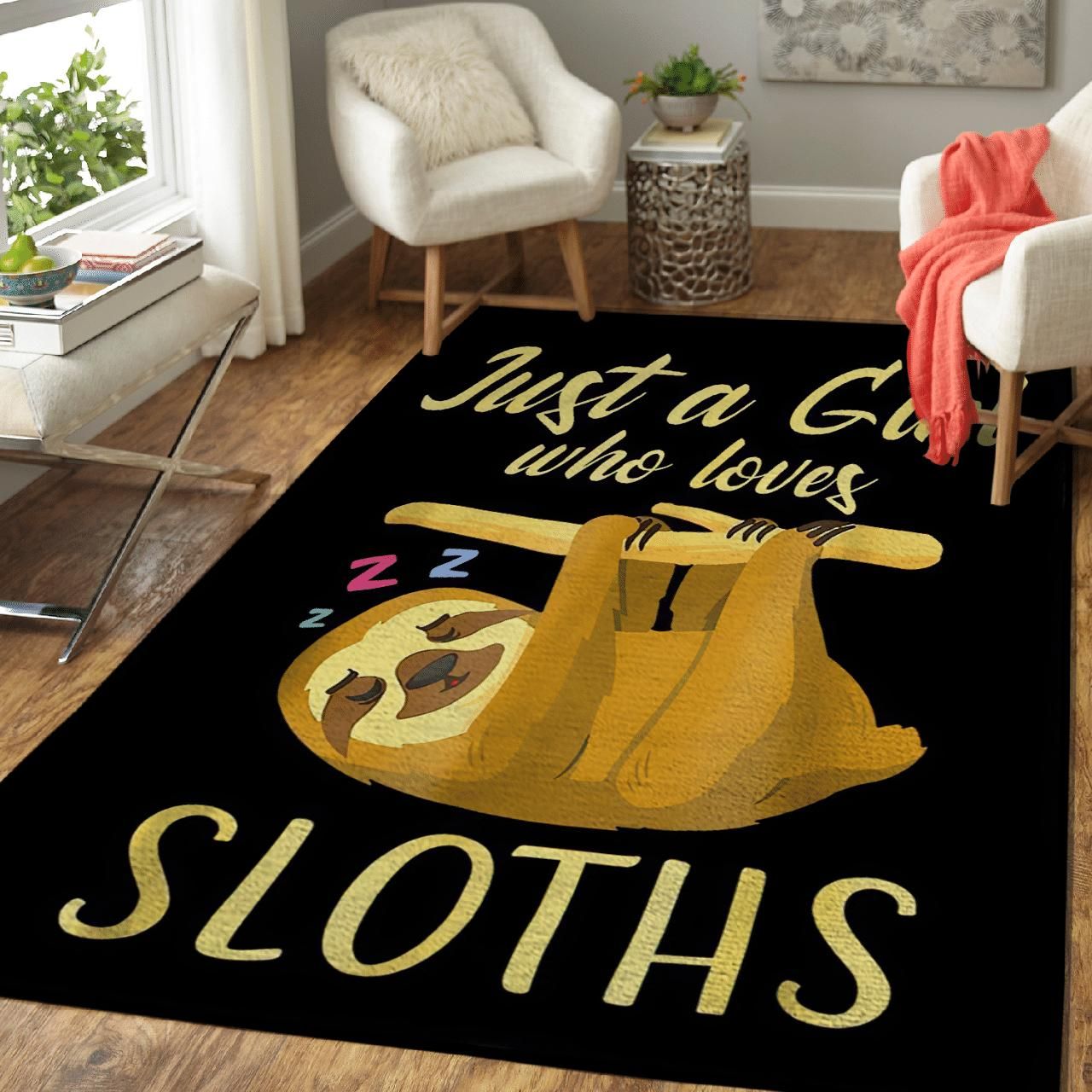 Just A Girl Who Loves Sloths Sleeping Area Rug