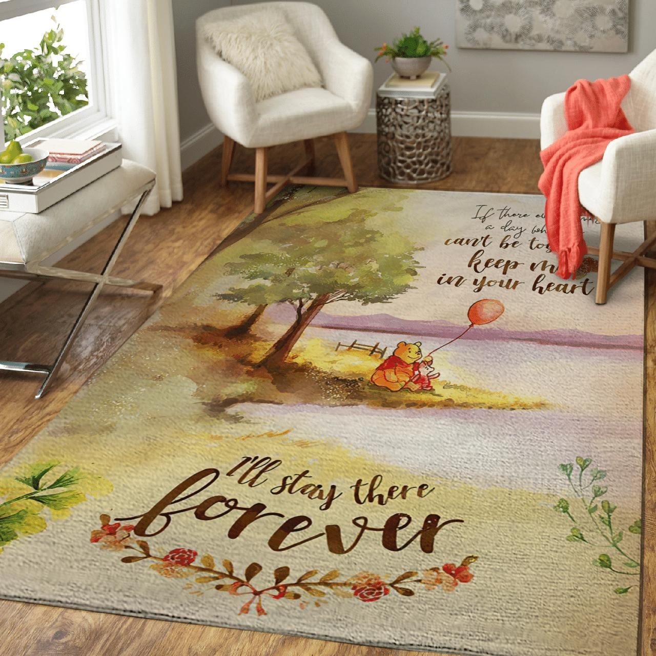 Winnie The Pooh Area Rug I'll Stay There Forever PANRUG0001