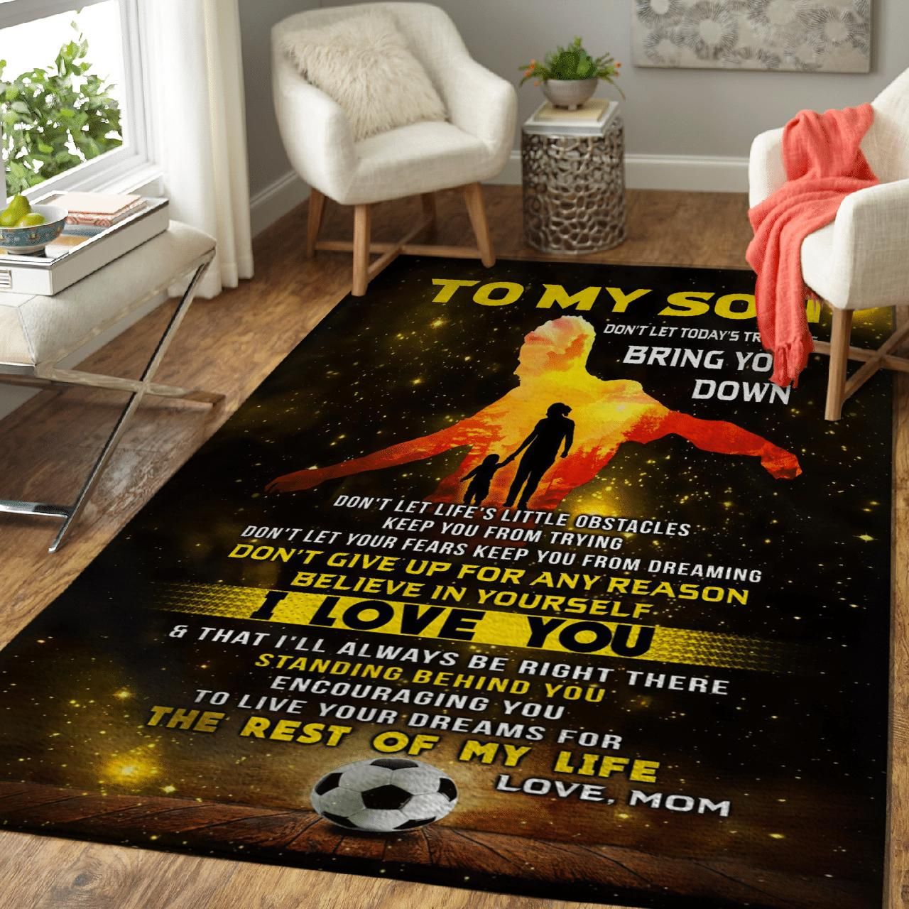 Gift For Son Who Loves Soccer ILl Always Be Right There Area Rug