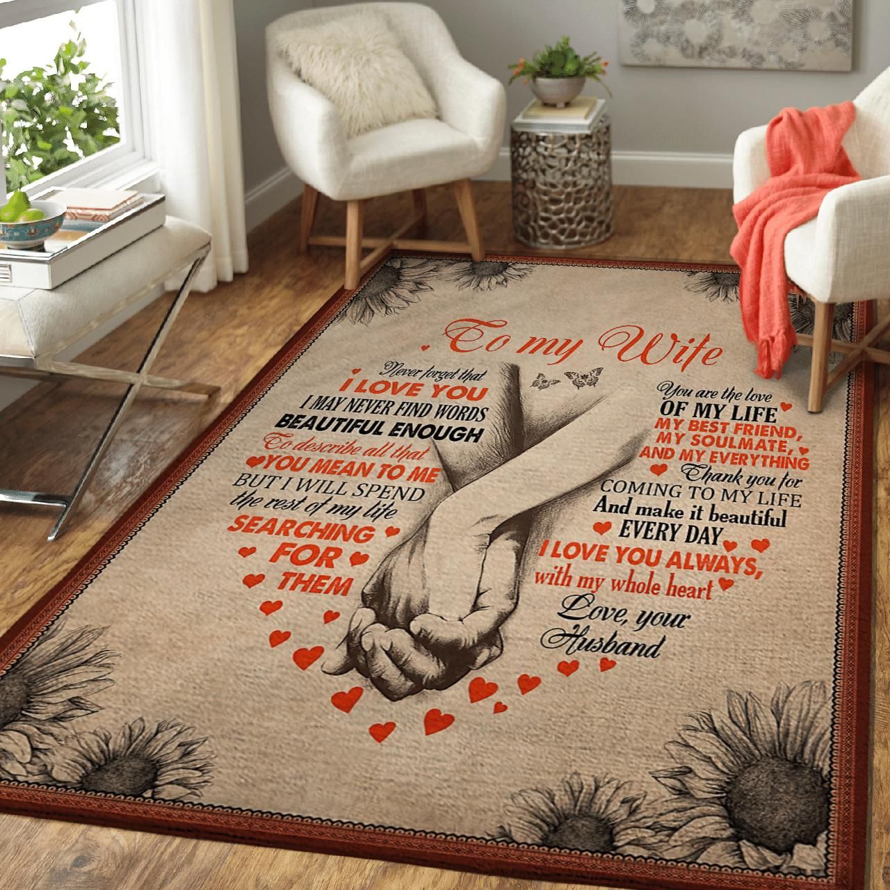 Husband Gift For Wife Never Forget That I Love You Area Rug