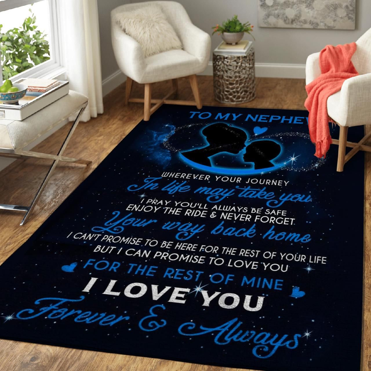 Fleece Gift For Nephew I Love You Forever And Always Area Rug