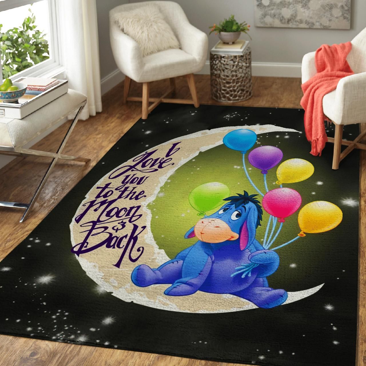 Eeyore I Love You To The Moon And Back Area Rug