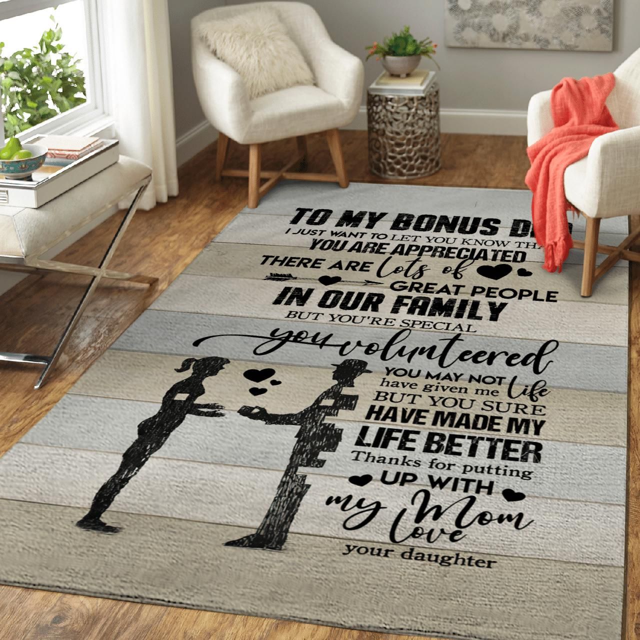 Gifts For Bonus Dad  You Sure Have Made My Life Better Giving Area Rug