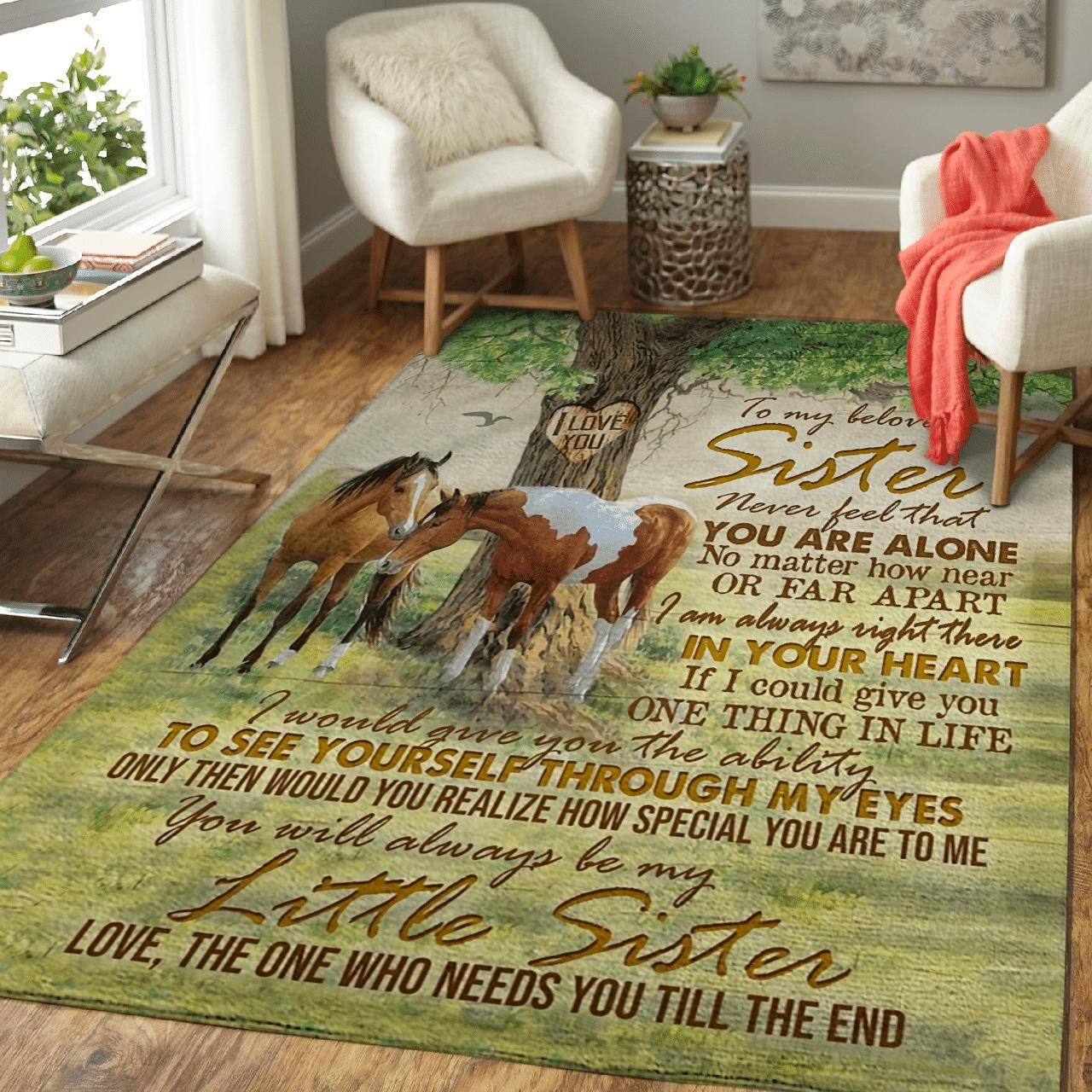 You Will Always Be My Little Sister Gifts For Beloved Sisters Area Rug