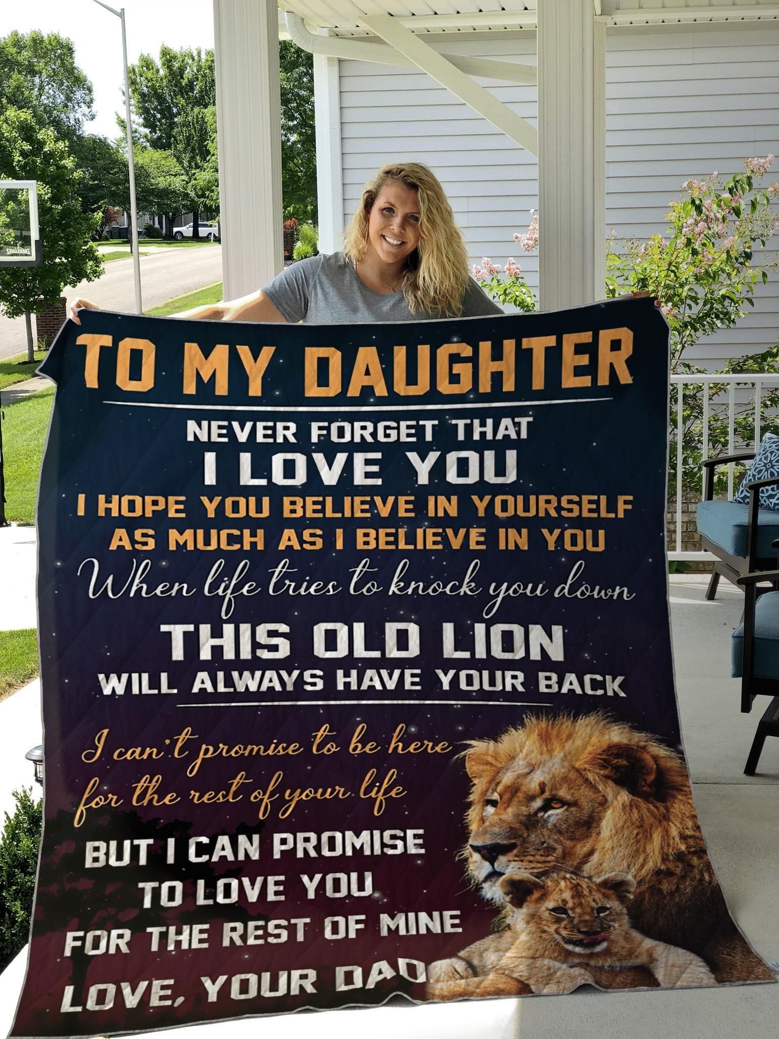 Gifts For Daughter From Dad To My Daughter Lion Quilt
