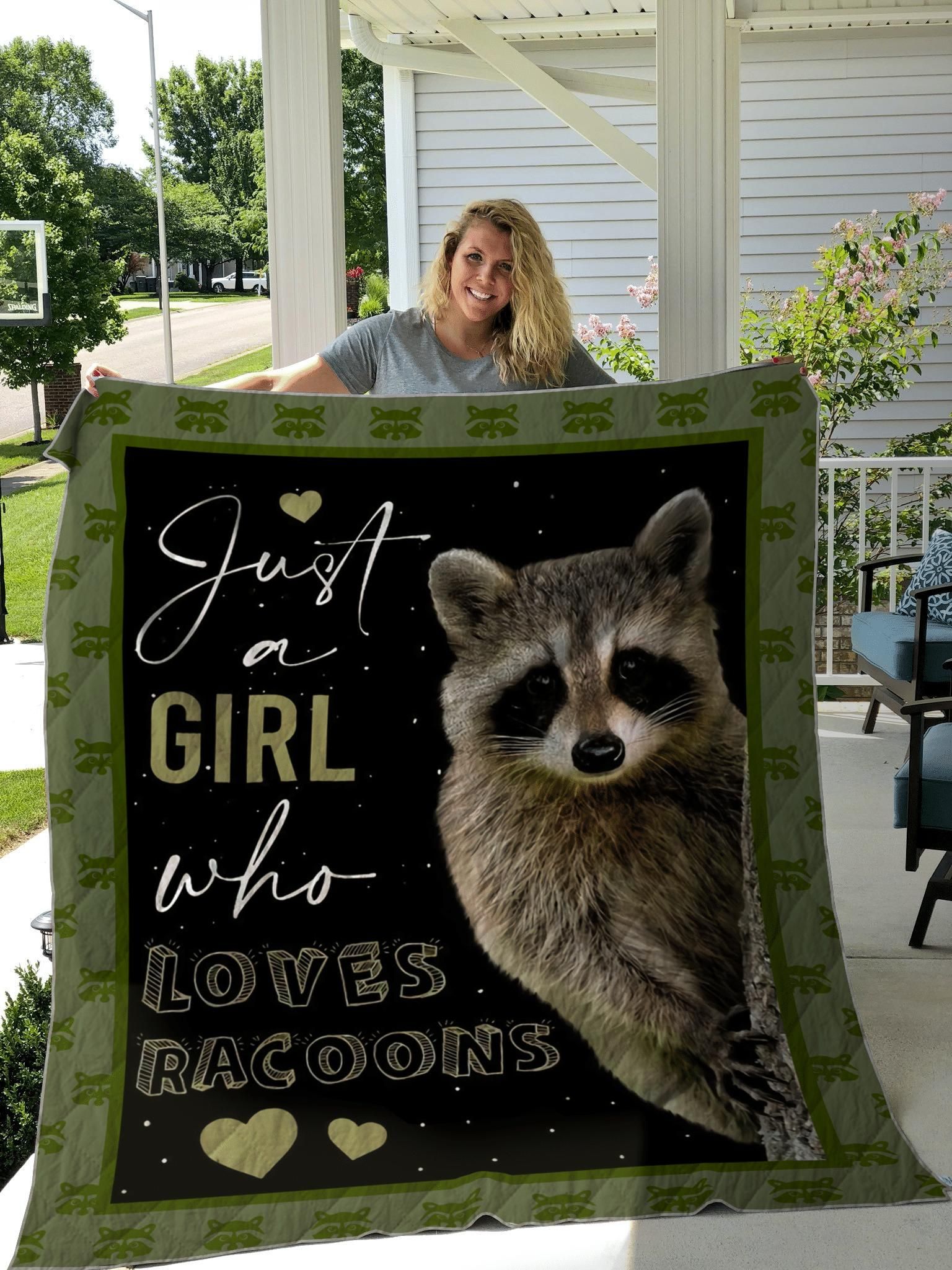 Just A Girl Who Loves Raccoons Quilt