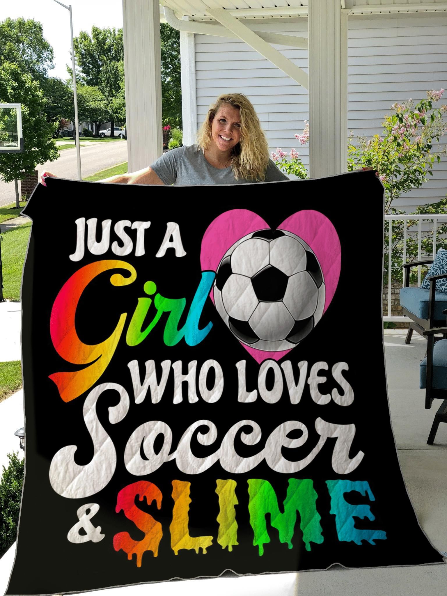 Just A Girl Who Loves Soccer And Slime Quilt