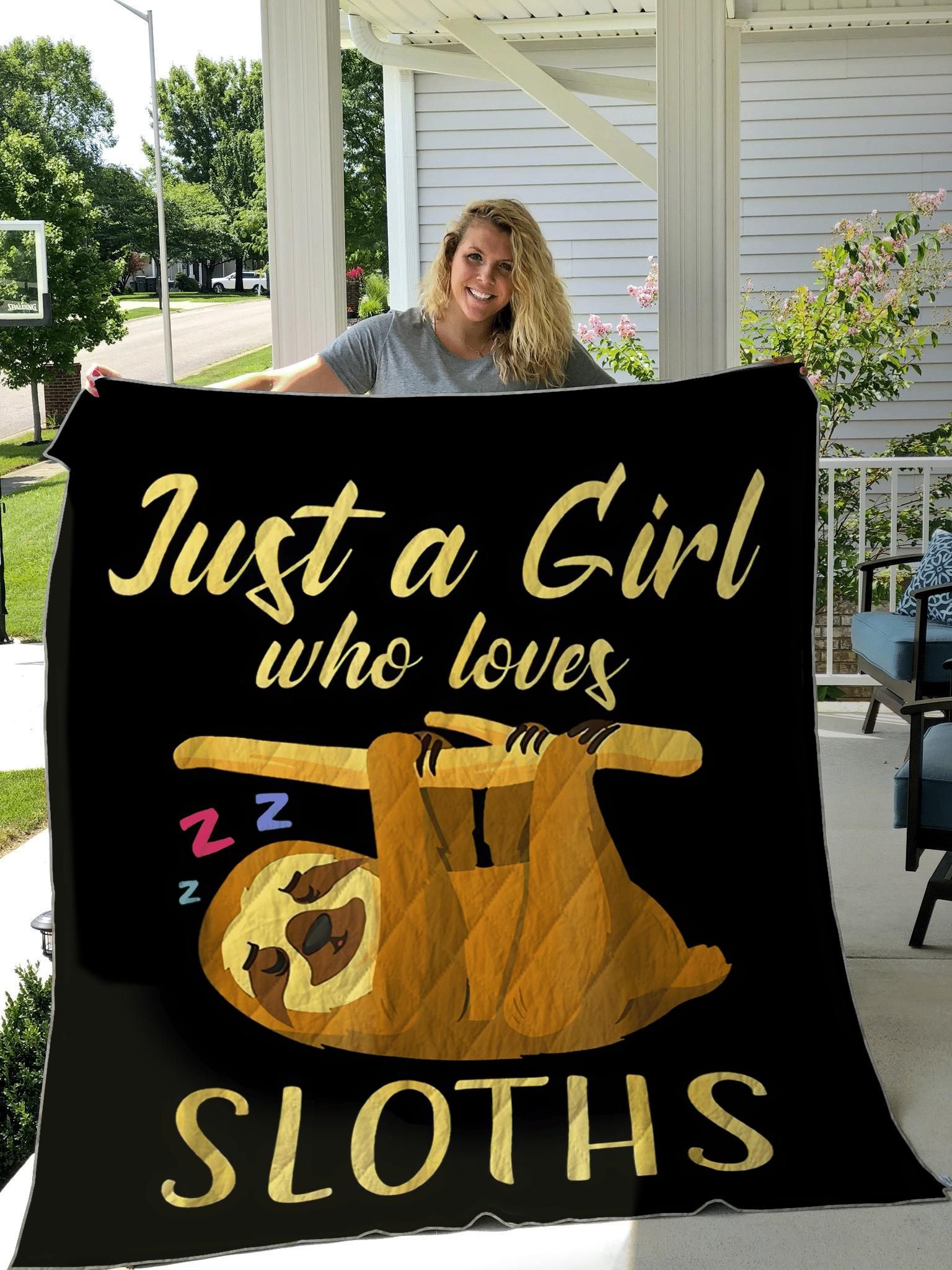 Just A Girl Who Loves Sloths Sleeping Quilt