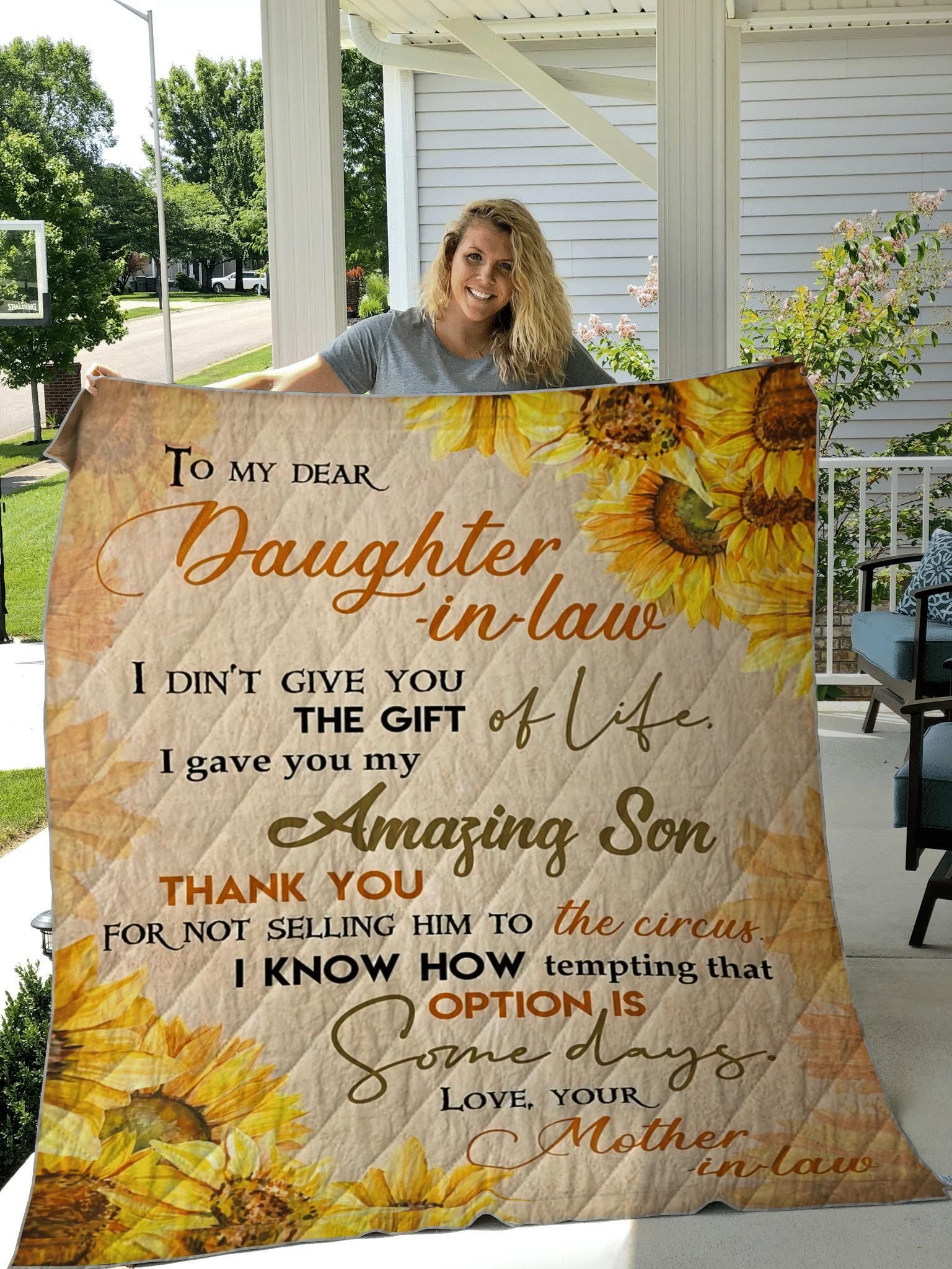 I Gave You My Amazing Son Great Gift From Mother In Law To Daughter In Law Quilt