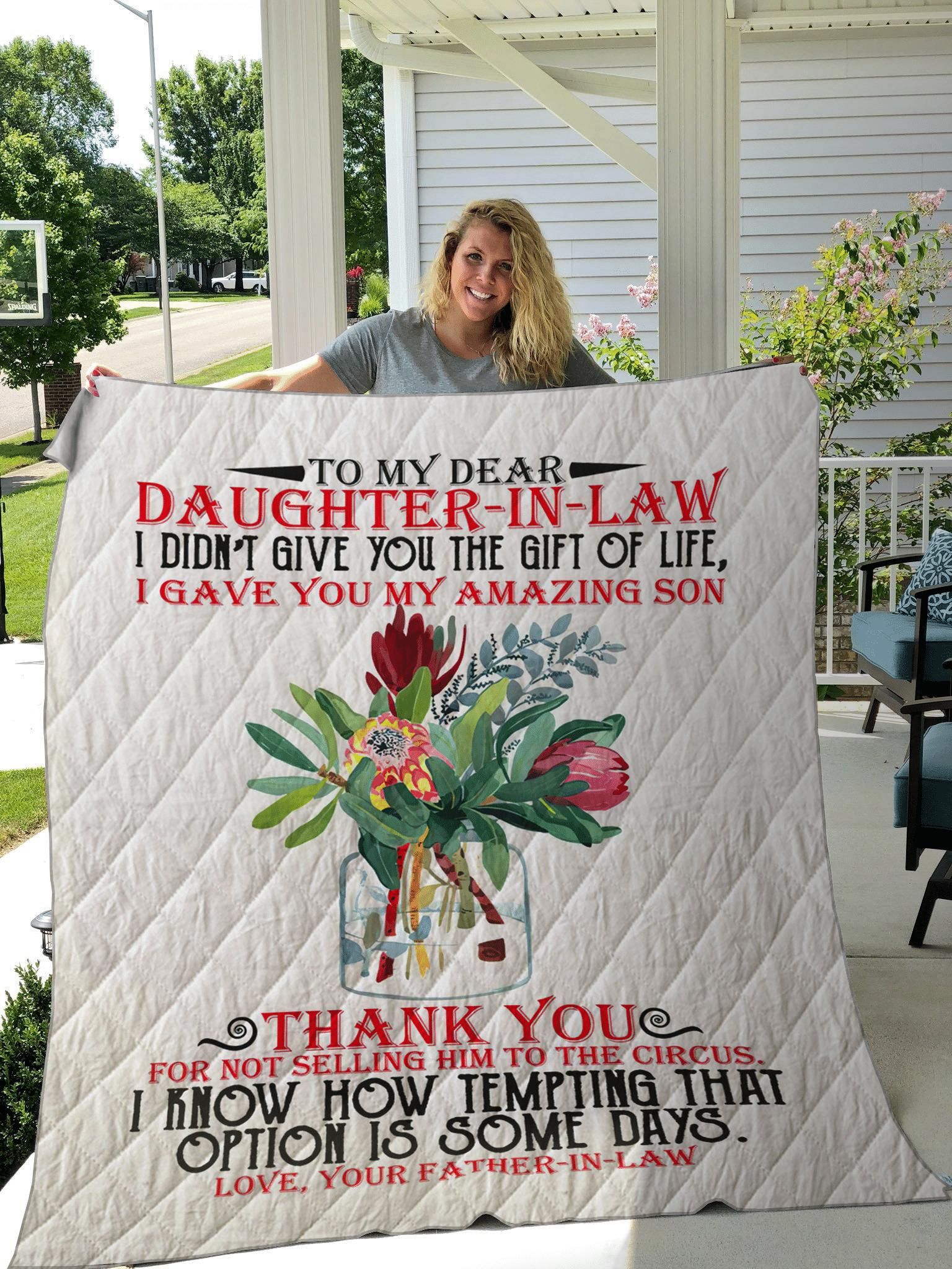 Birthday Gifts For Daughter In Law From Father In Law Flower Quilt