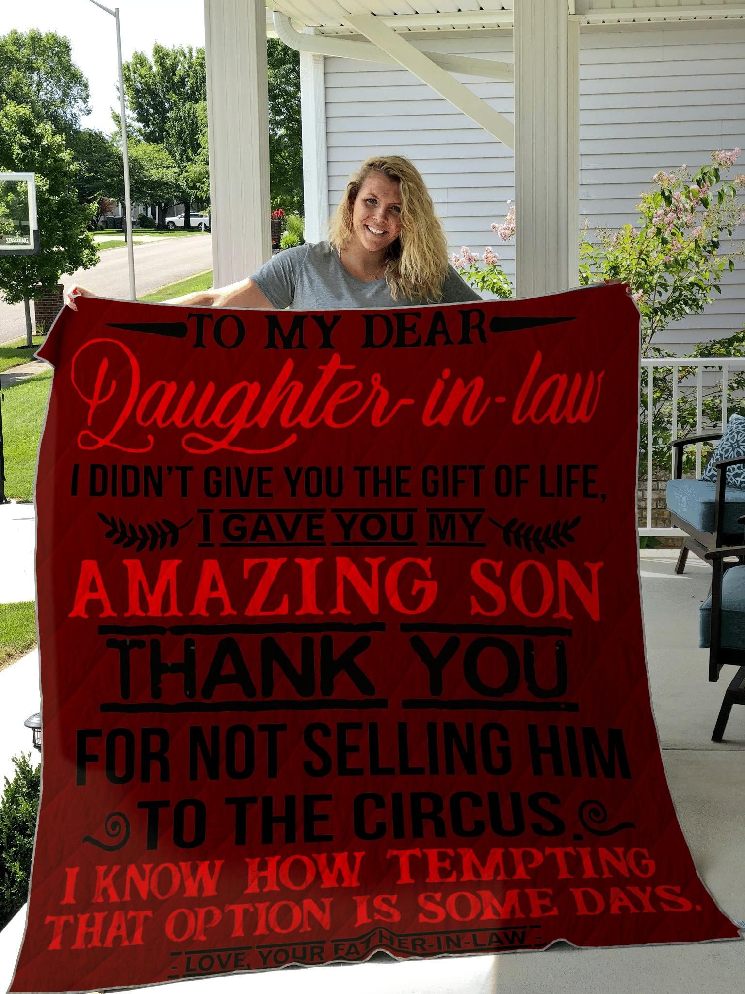 Gifts For Daughter In Law From Father In Law To My Daughter In Law Red Quilt