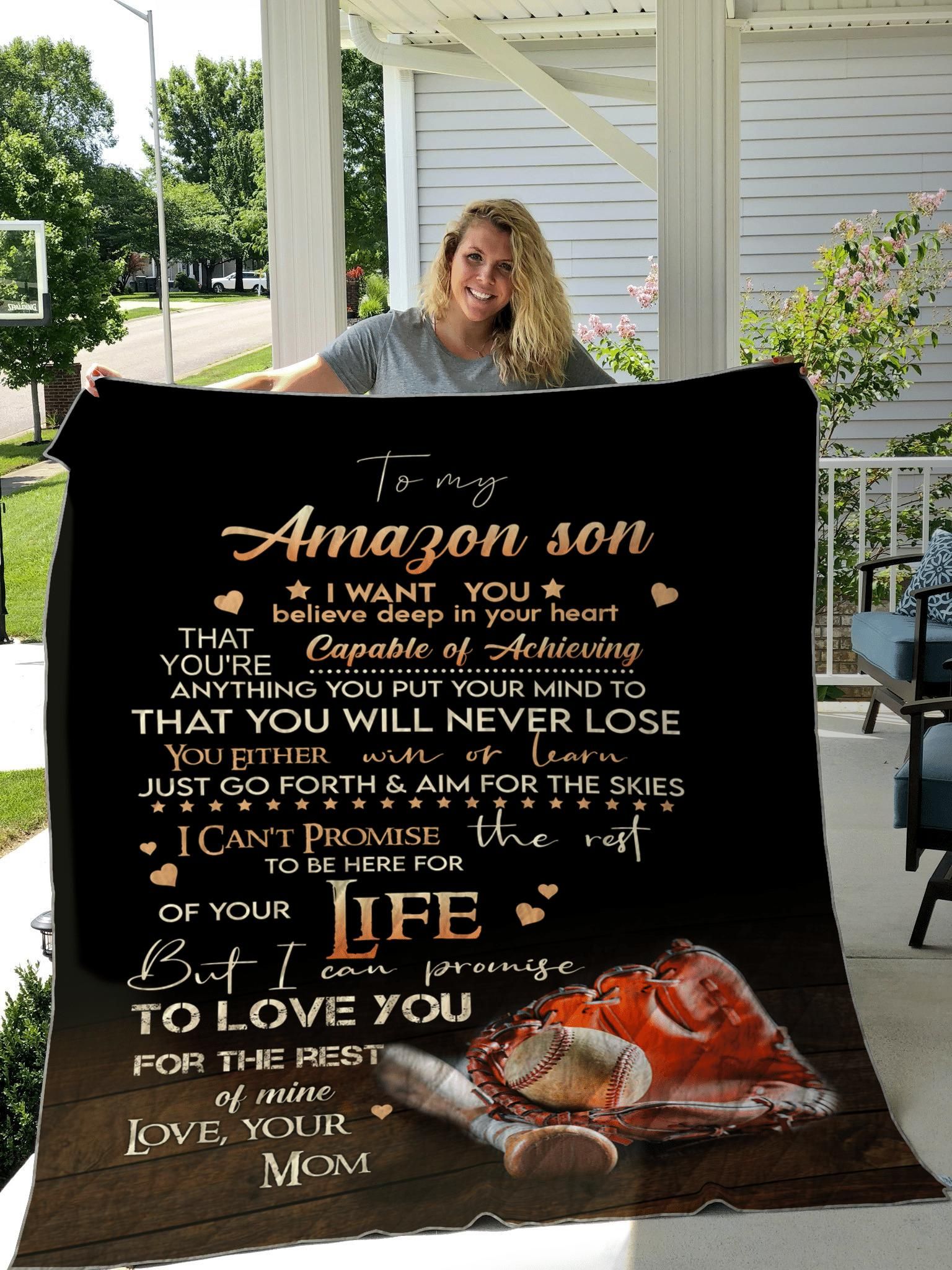 To My Amazing Son From Mom Baseball You Will Never Lose Quilt