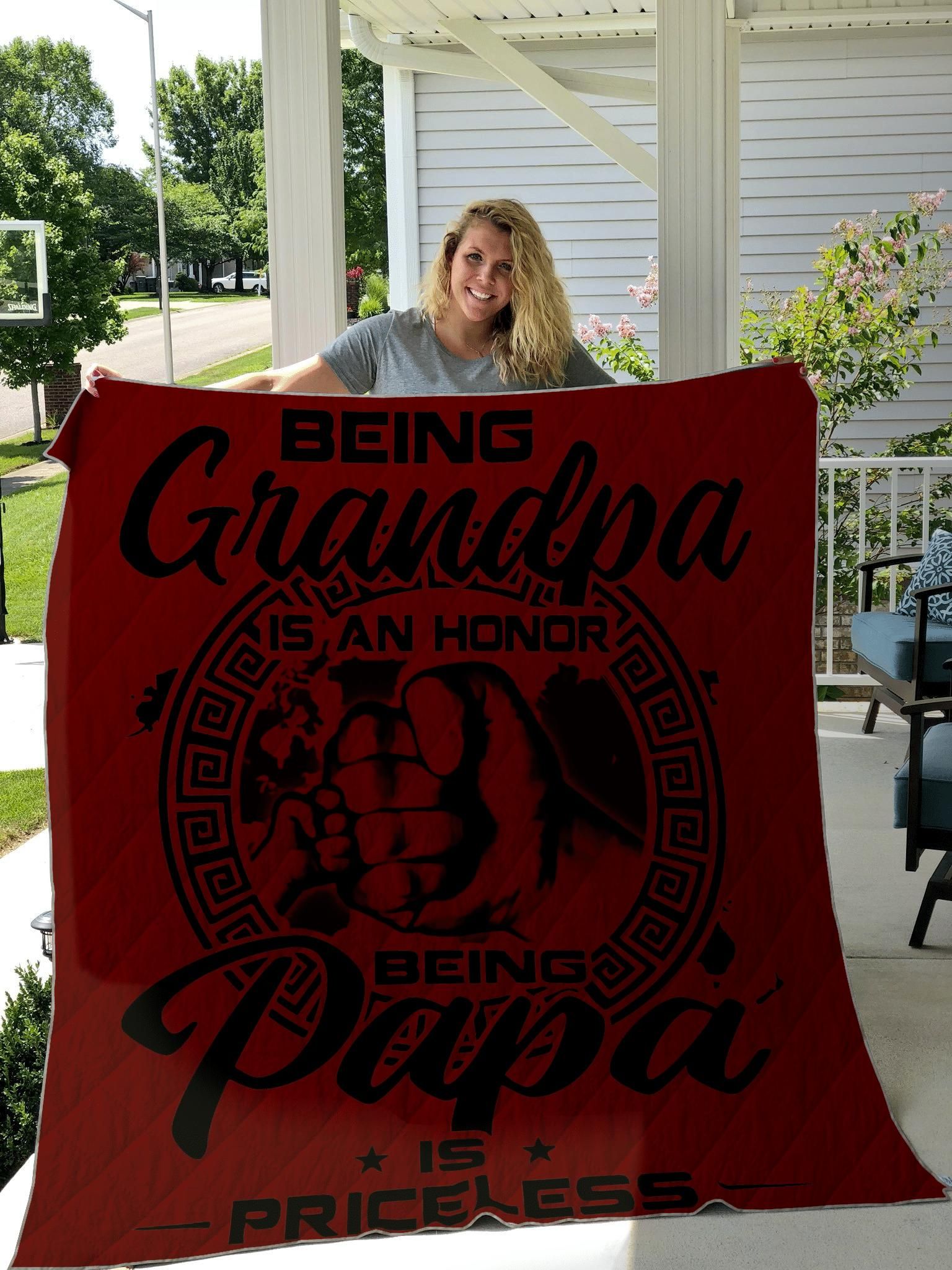 Gifts For Dad  Being Papa Is Priceless Quilt