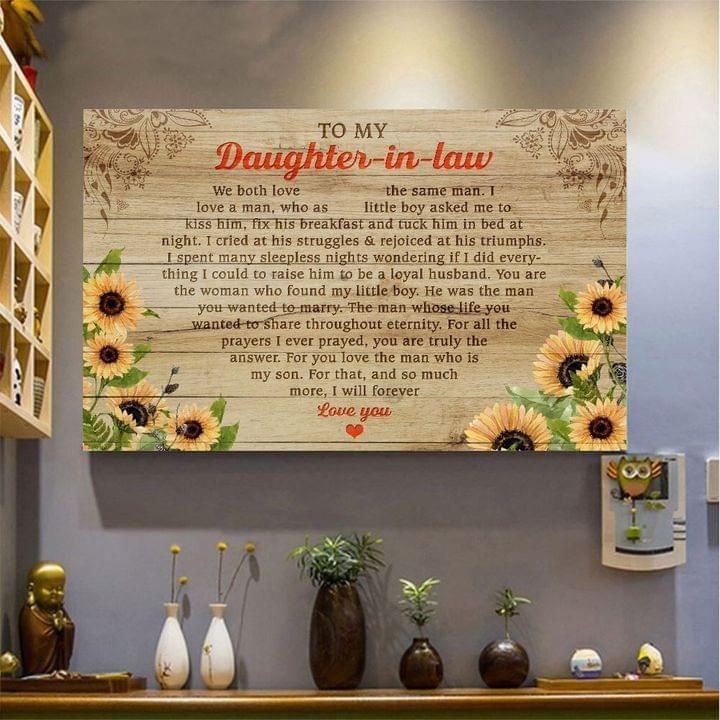 To My Daughter-In-Law We Both Love The Same Man Sunflower Mother-In-Law Canvas PANCV00651