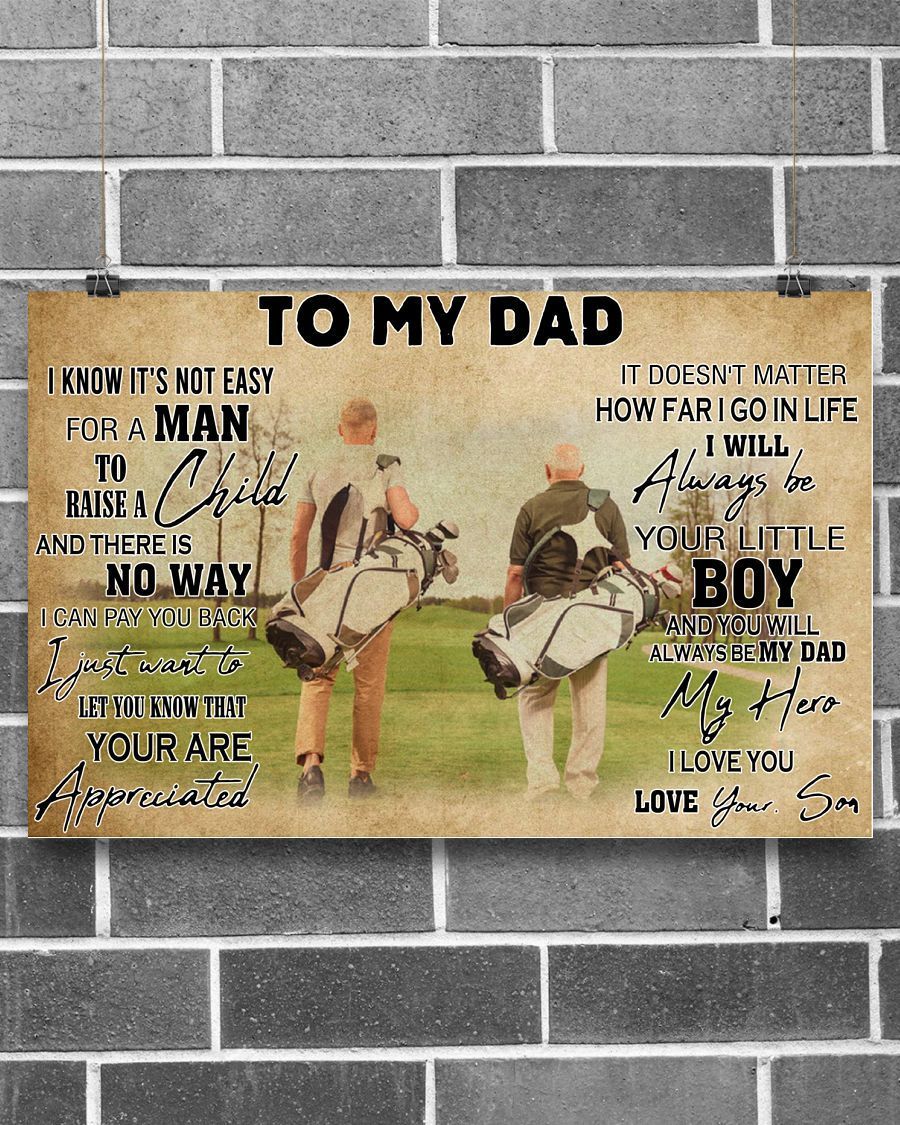 Gifts For Dad Custom Photo Golf Canvas Wall Art PAN