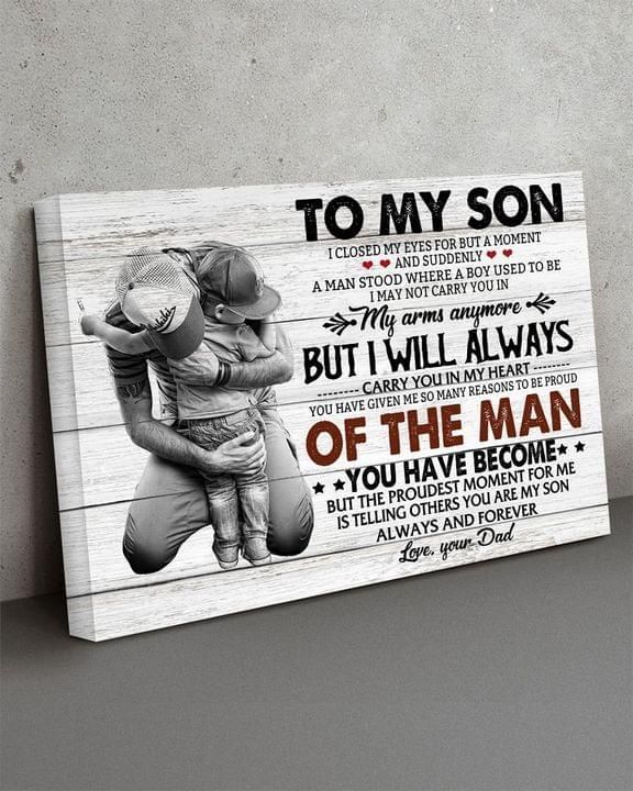 Birthday Gift For Son From Dad To My Son I Closed My Eyes Dad Horizontal Canvas Wall Art PANCV00659