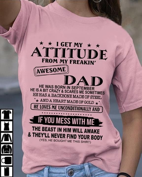 Gifts For Daughter From Dad Freaking Awesome Dad T-shirt