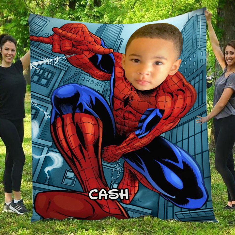 Personalized Spider Man Blanket Custom Gift PAN