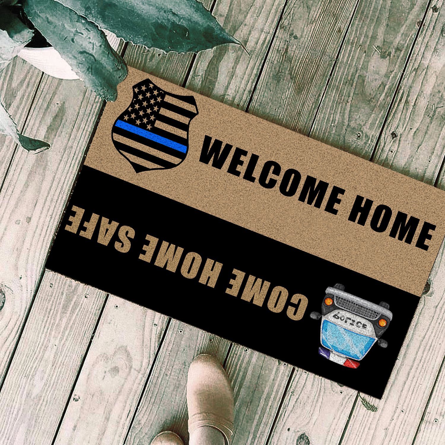 Welcome Home Come Home Safe Police Doormat PAN