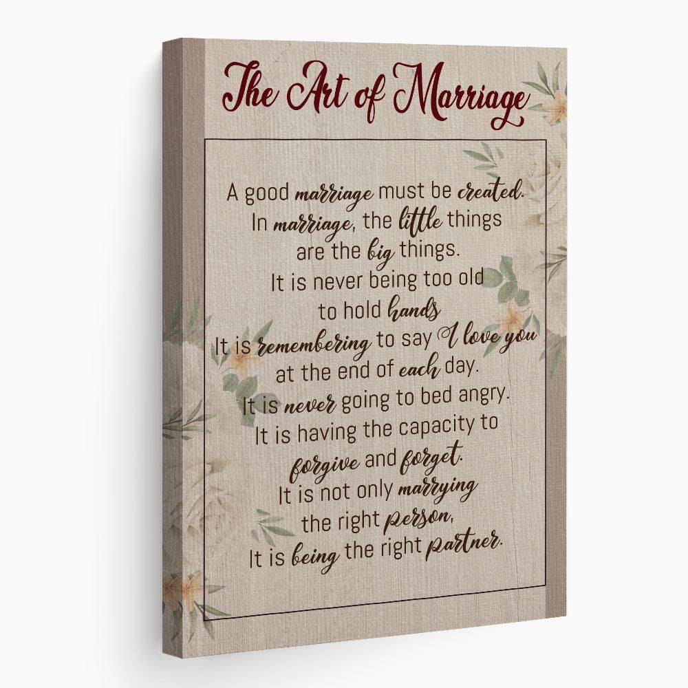 The Art Of Marriage Poem Canvas Print PAN