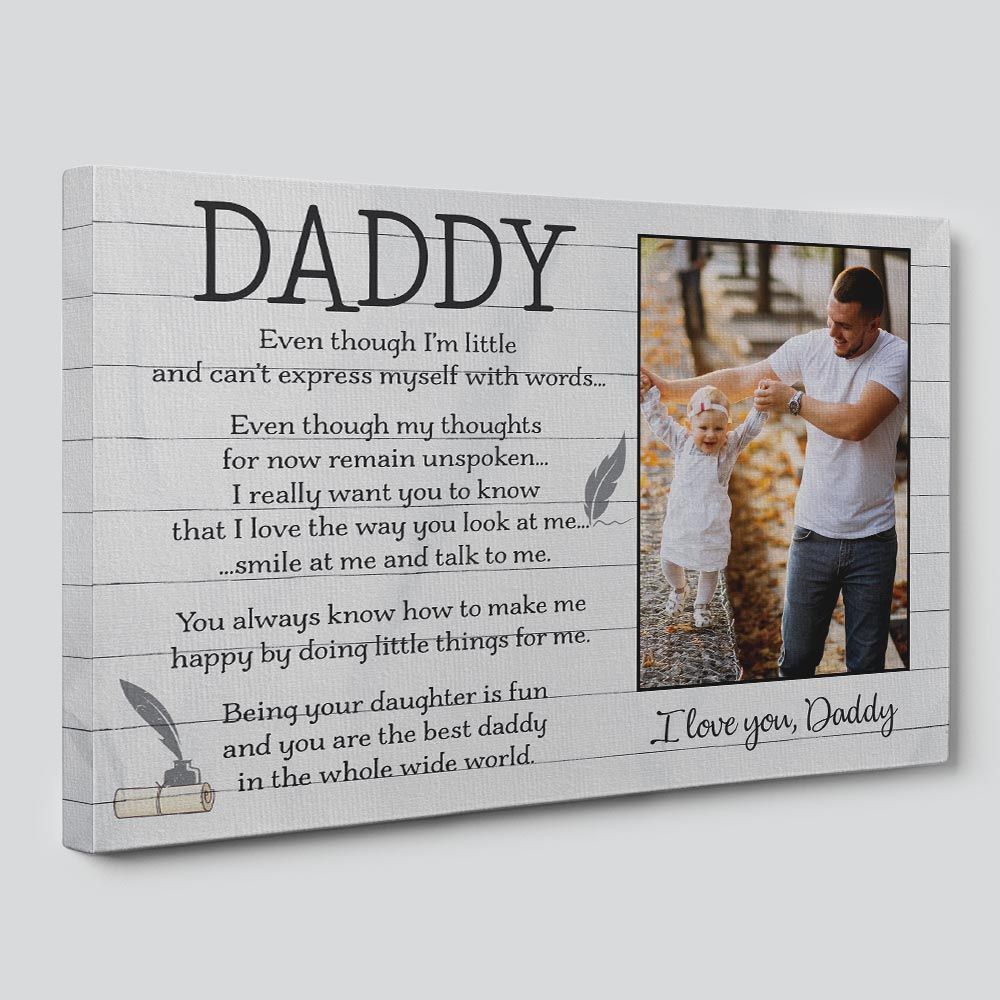 Personalized Gifts For Dad Poem From Daughter Custom Photo Canvas Print PAN