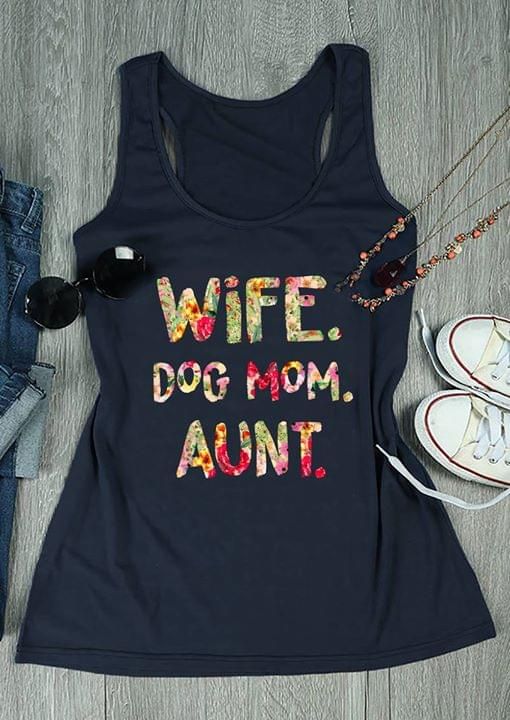 Wife Dog Mom Aunt Flowy Tank Top