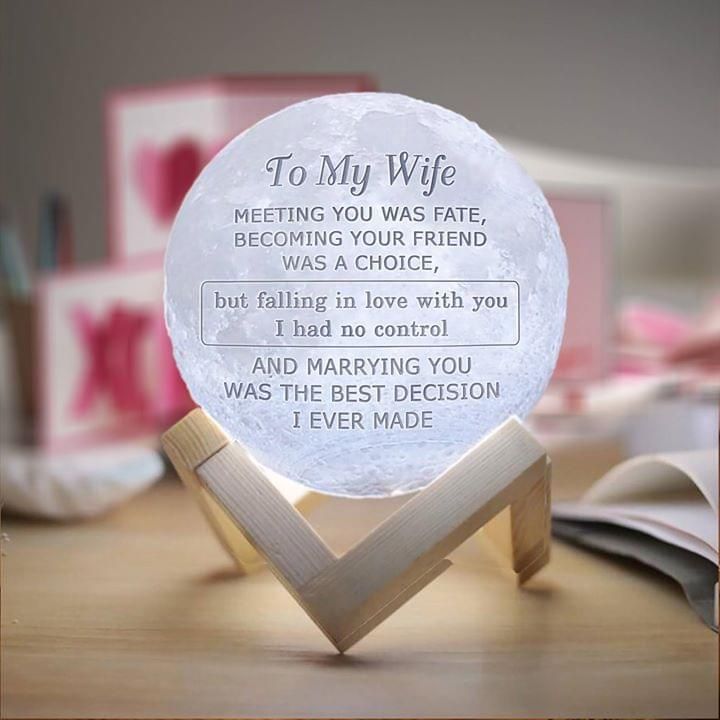 Gift For Wife Moon Lamp Meeting You Was Fate Becoming Your Friend PANMOON004