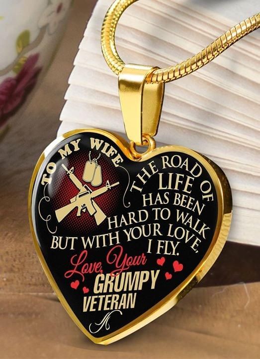 Gift For Wife Veteran Necklace The Road Of Life Has Been Hard To Walk