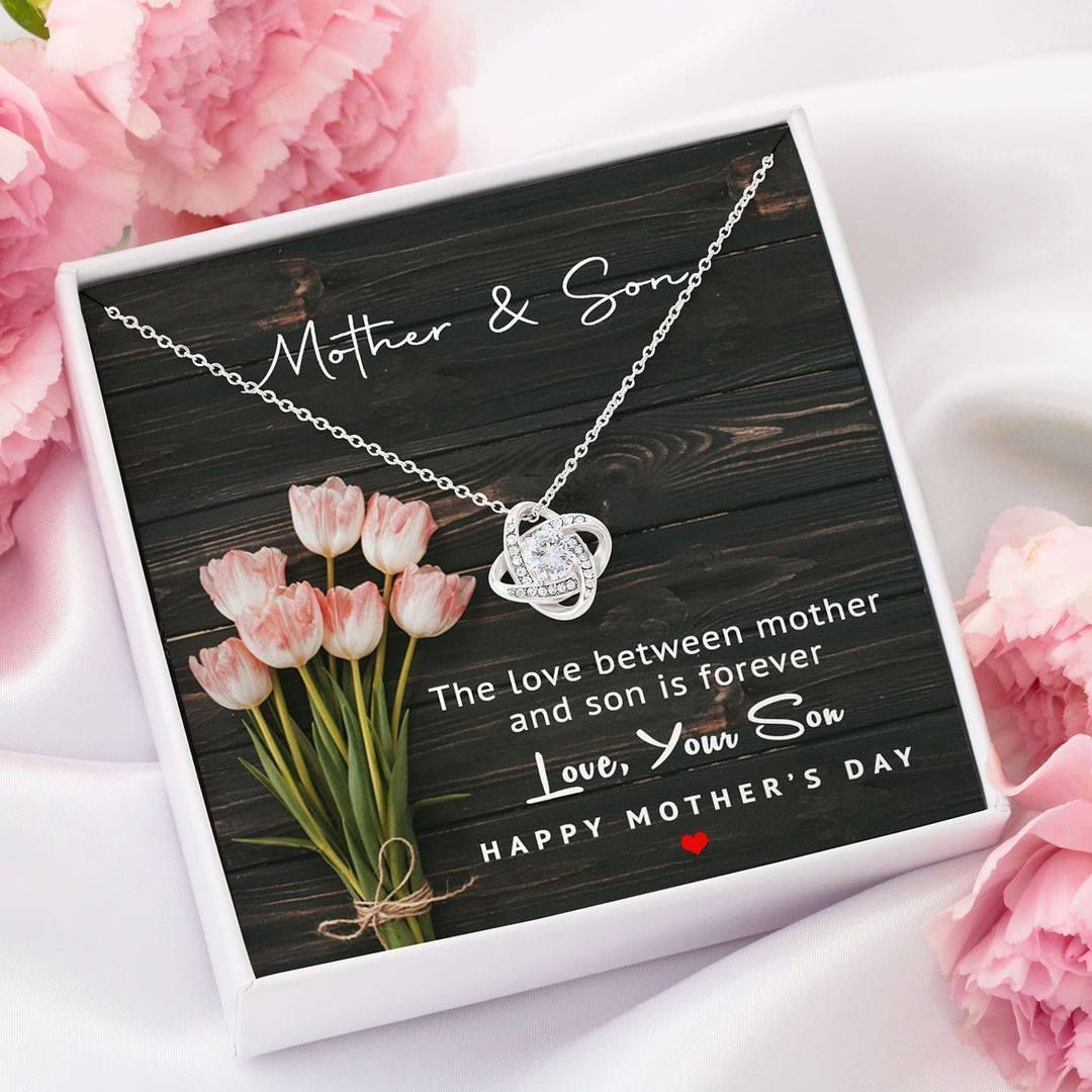 The Love Between Mother And Son Is Forever Happy Love Knot Necklace