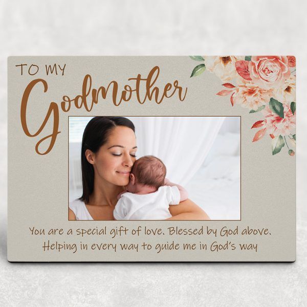 To My Godmother Custom Photo Personalized Gift Desktop Plaque